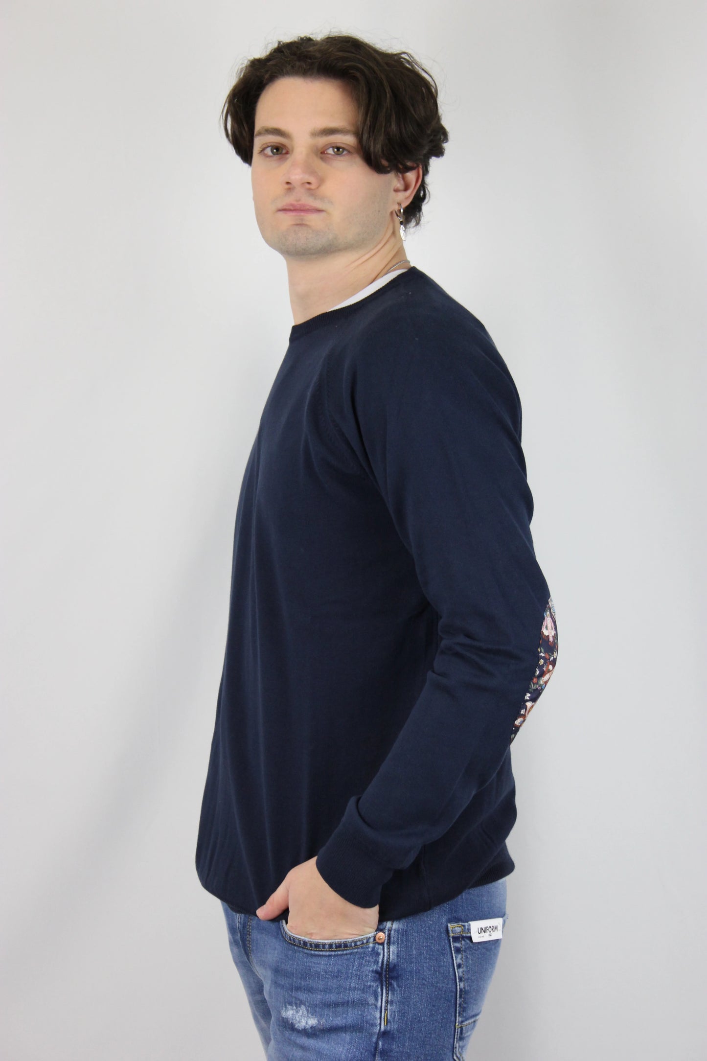 Maglione puro cotone blu V2 - Seipuntozerostore