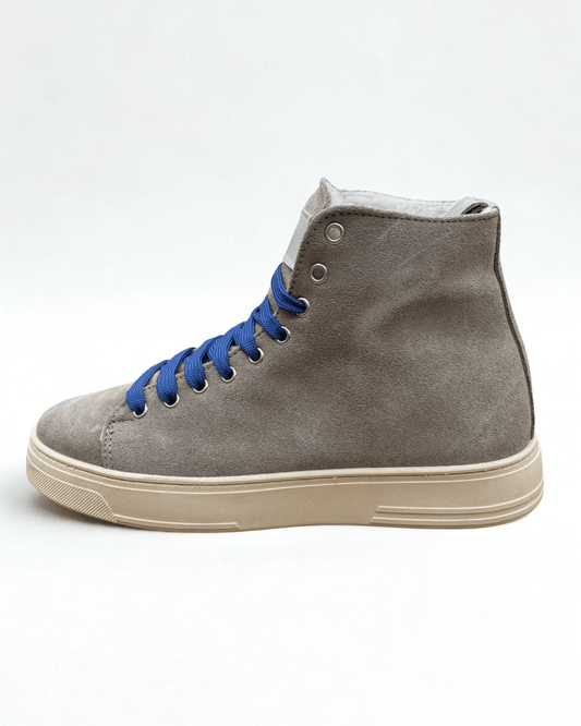 Stivaletto in pelle scamosciata tortora V2 Brand - Seipuntozerostore