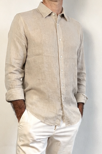 Camicia in lino beige Berna