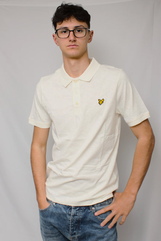 Polo in cotone Fine Slub crema Lyle & Scott - Seipuntozerostore