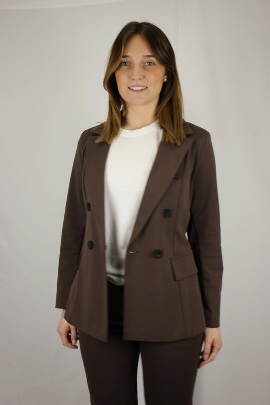 Blazer in punto Milano di cotone in doppio petto - Seipuntozerostore