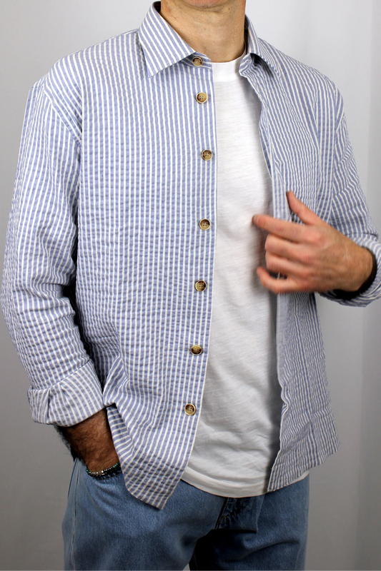 Camicia blu rigato Seipuntozero - Seipuntozerostore
