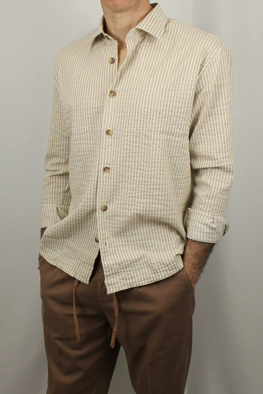 Camicia beige rigato Seipuntozero - Seipuntozerostore
