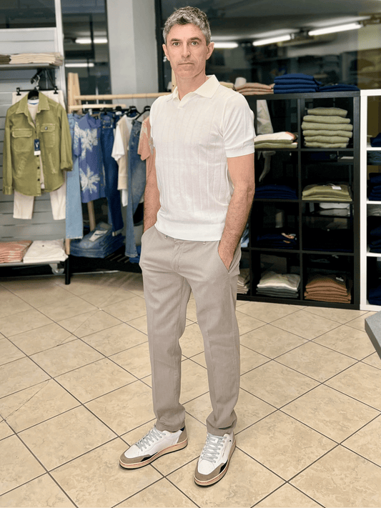 Pantalone cotone tinto in filo beige Seipuntozerostore - Seipuntozerostore