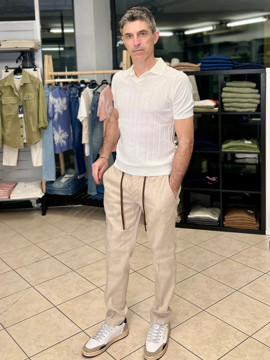 Pantalaccio sartoriale cotone lino beige Seipuntozerostore - Seipuntozerostore