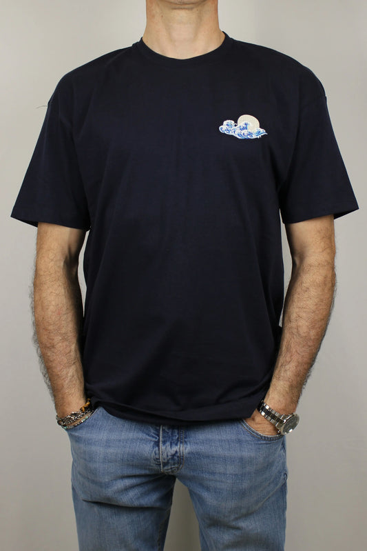 T-shirt blu Waves V2 - Seipuntozerostore