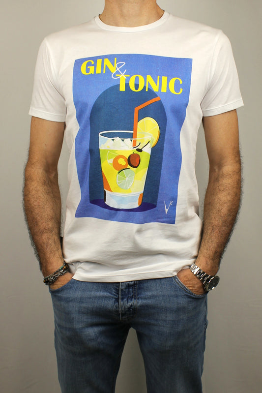 T-shirt Gintonic bianco V2 - Seipuntozerostore