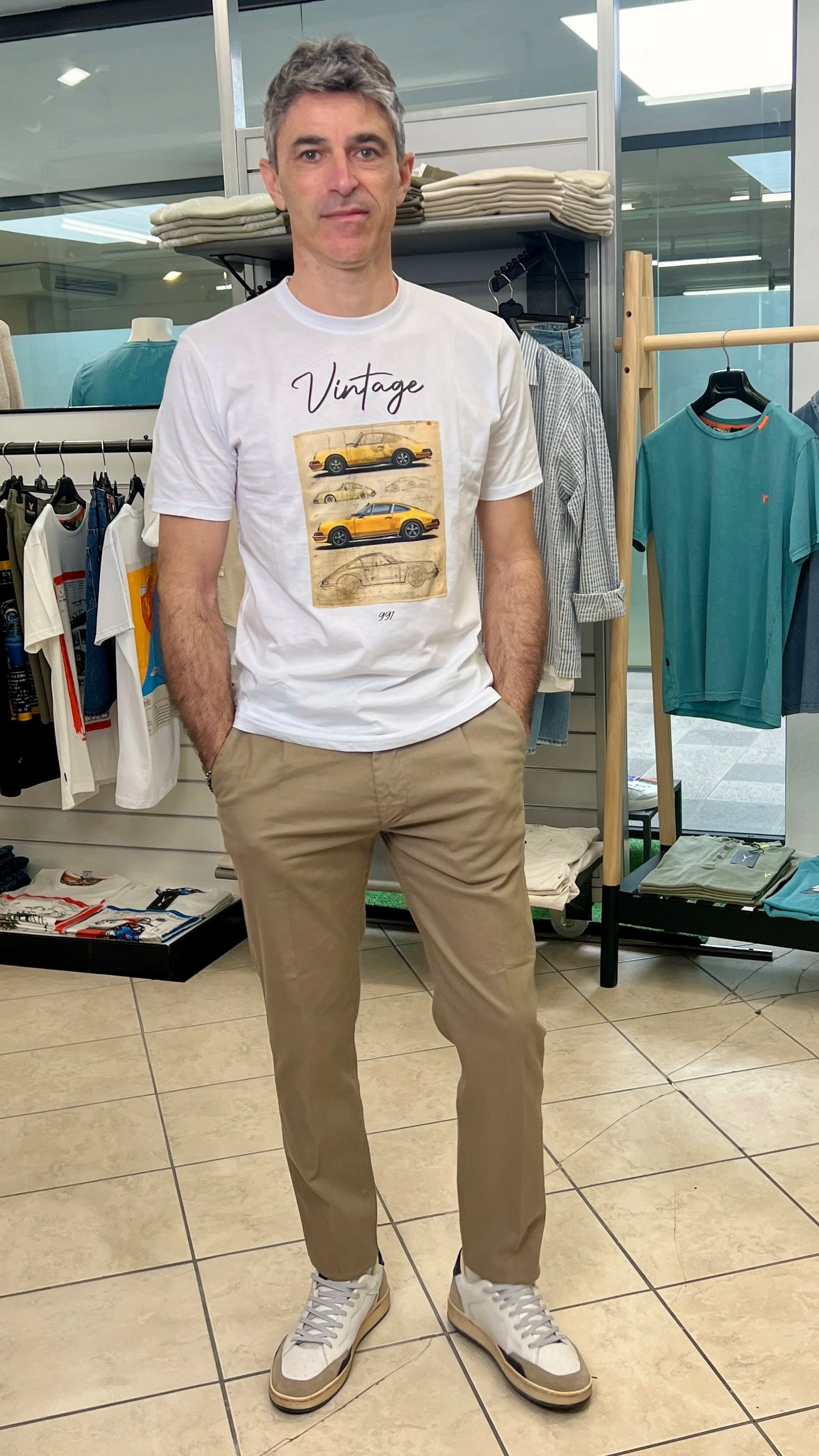 T-shirt Vintage bianca Seipuntozerostore - Seipuntozerostore