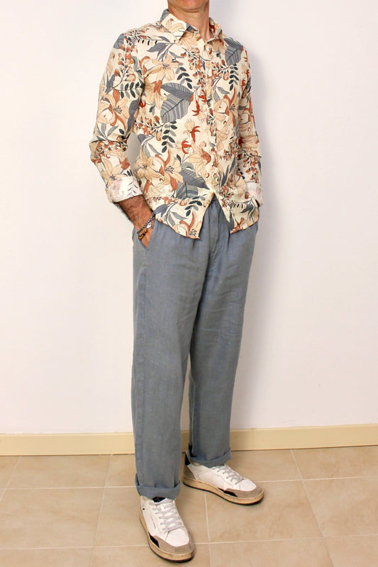 Camicia in lino fantasia Berna - Seipuntozerostore