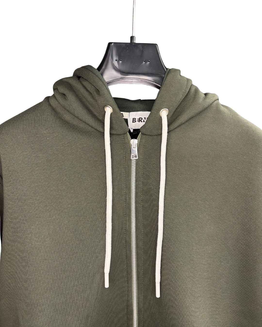 Felpa Zip hoodie logata sportswear verde militare Berna - Seipuntozerostore