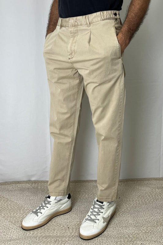 Pantalone Cropped in Gabardina Beige Berna - Seipuntozerostore