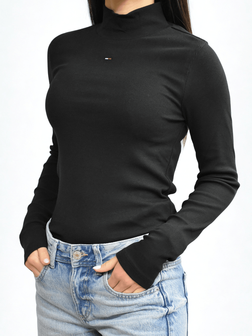 Pullover a lupetto con maniche lunghe nero Tommy Jeans - Seipuntozerostore