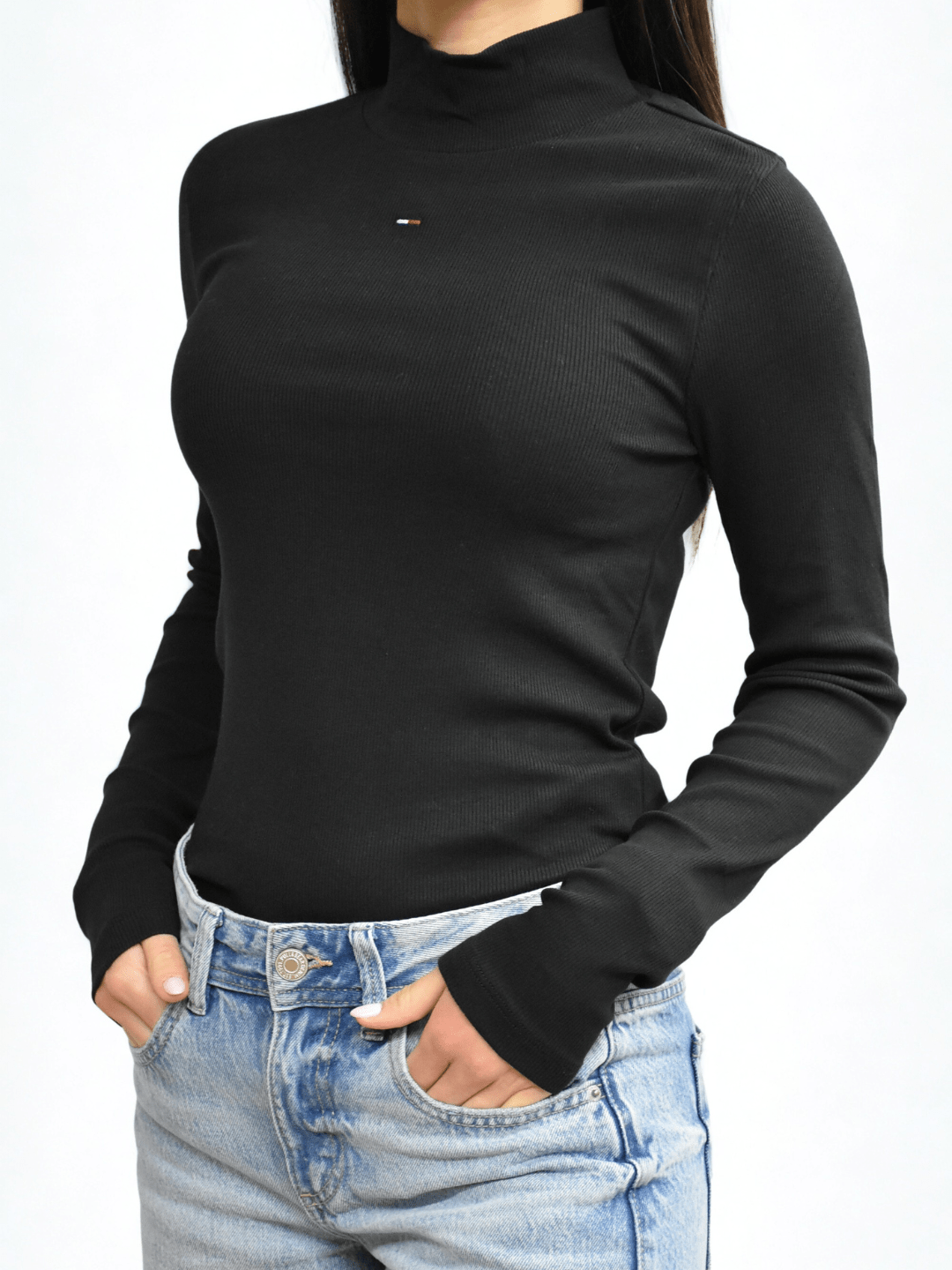 Pullover a lupetto con maniche lunghe nero Tommy Jeans - Seipuntozerostore