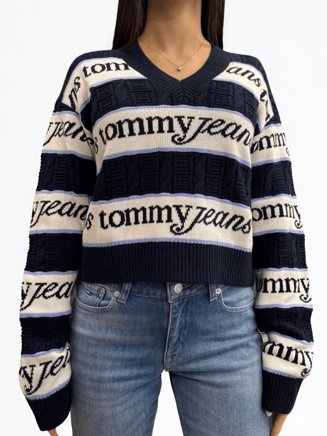Pullover relaxed fit a righe con logo Tommy Jeans - Seipuntozerostore