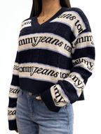 Pullover relaxed fit a righe con logo Tommy Jeans - Seipuntozerostore