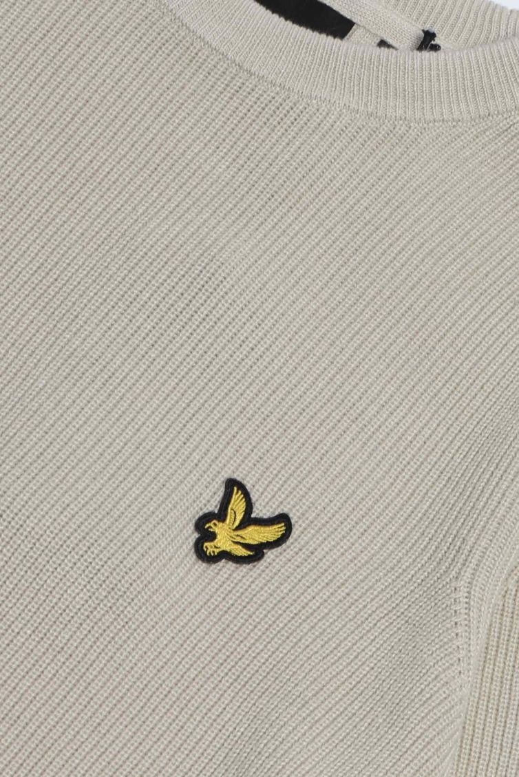 Maglia Grey Taupe Engineered Rib Crew Neck Lyle & Scott - Seipuntozerostore