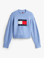 Pullover relaxed fit mélange con bandiera Vintage Iris Tommy Jeans - Seipuntozerostore