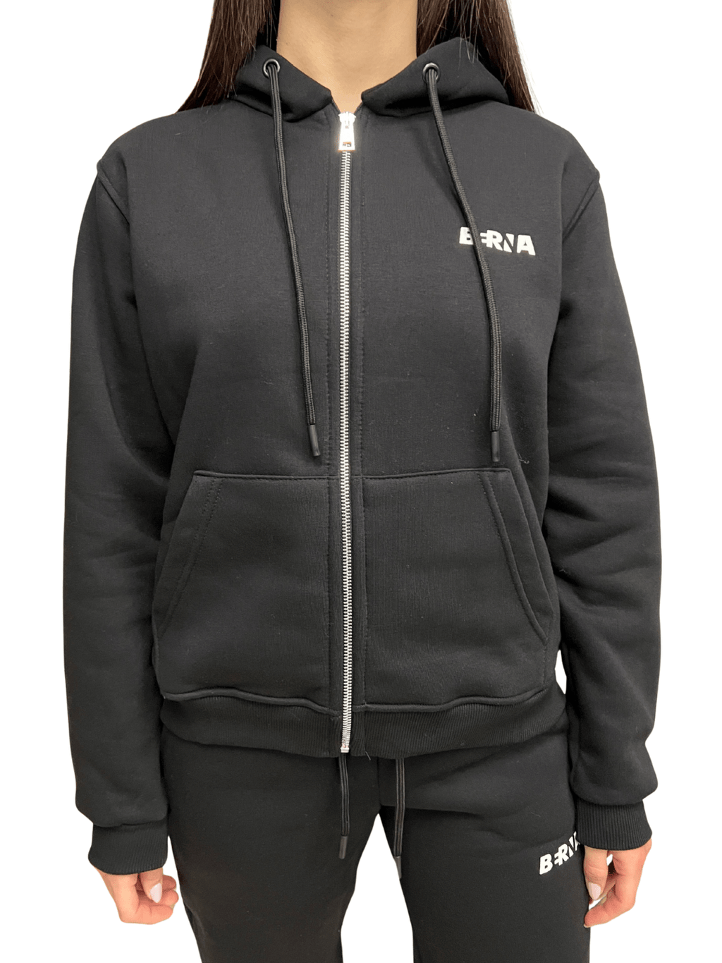 Felpa zip nera donna Berna - Seipuntozerostore