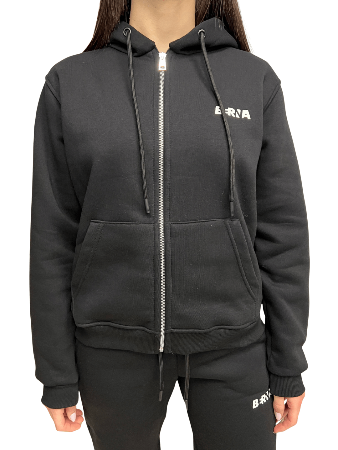 Felpa zip nera donna Berna - Seipuntozerostore