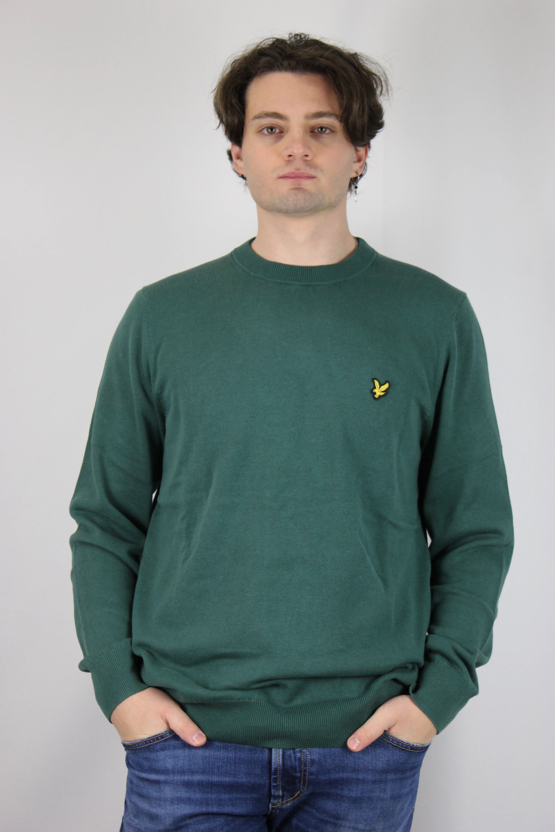 Maglione girocollo in cotone Verde Everglade Lyle & Scott - Seipuntozerostore