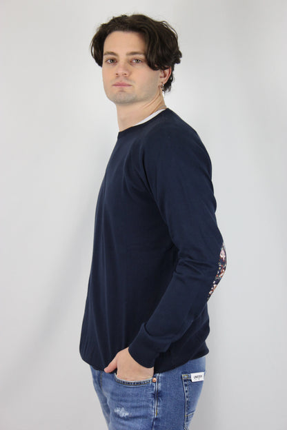 Maglione puro cotone blu V2 - Seipuntozerostore