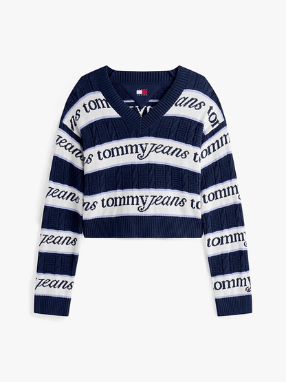Pullover relaxed fit a righe con logo Tommy Jeans - Seipuntozerostore
