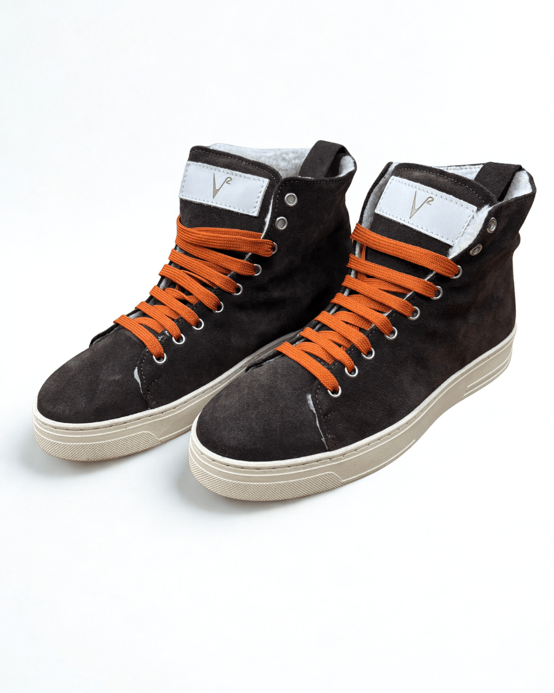 Stivaletto in pelle scamosciata moro V2 Brand - Seipuntozerostore