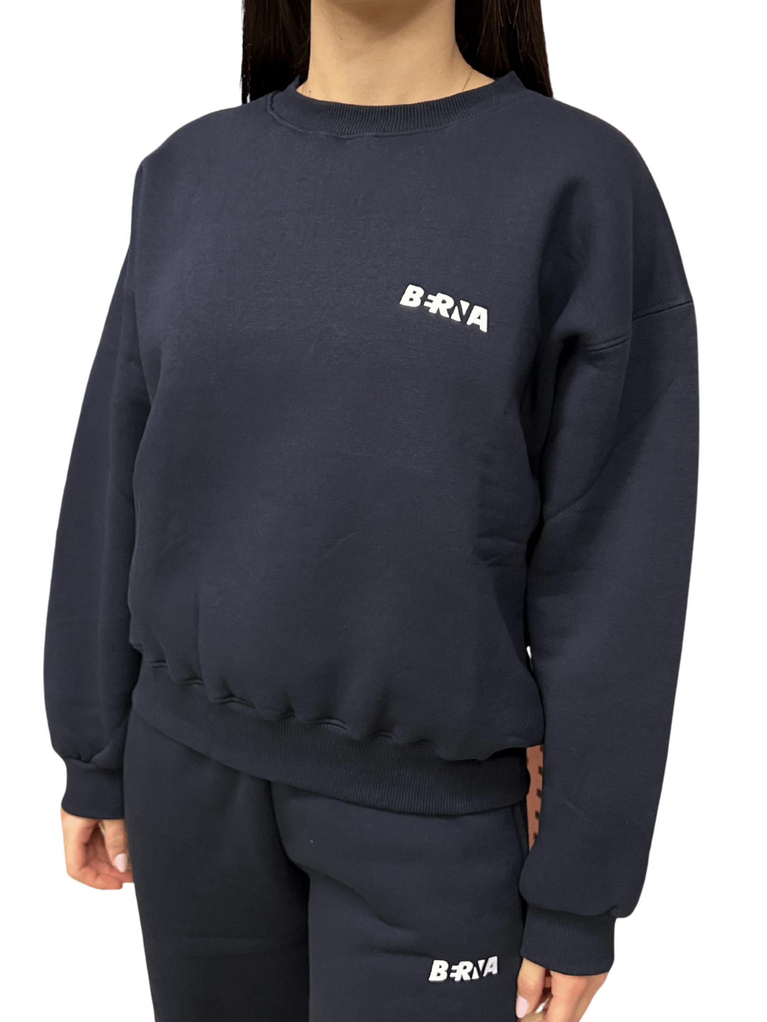 Felpa girocollo logata Sportswear Blu Berna - Seipuntozerostore