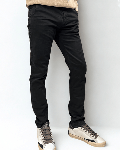 Pantalone nero chino in cotone con salpa in tessuto V2 Brand - Seipuntozerostore