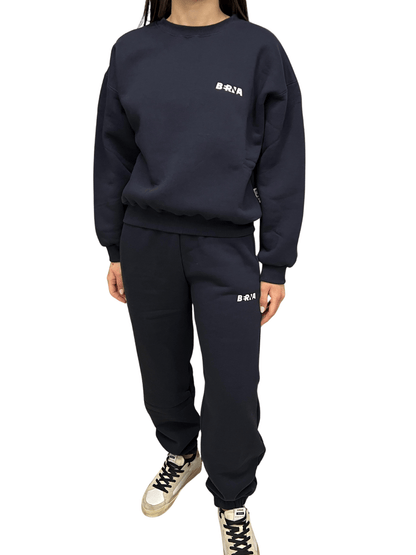 Felpa girocollo logata Sportswear Blu Berna - Seipuntozerostore