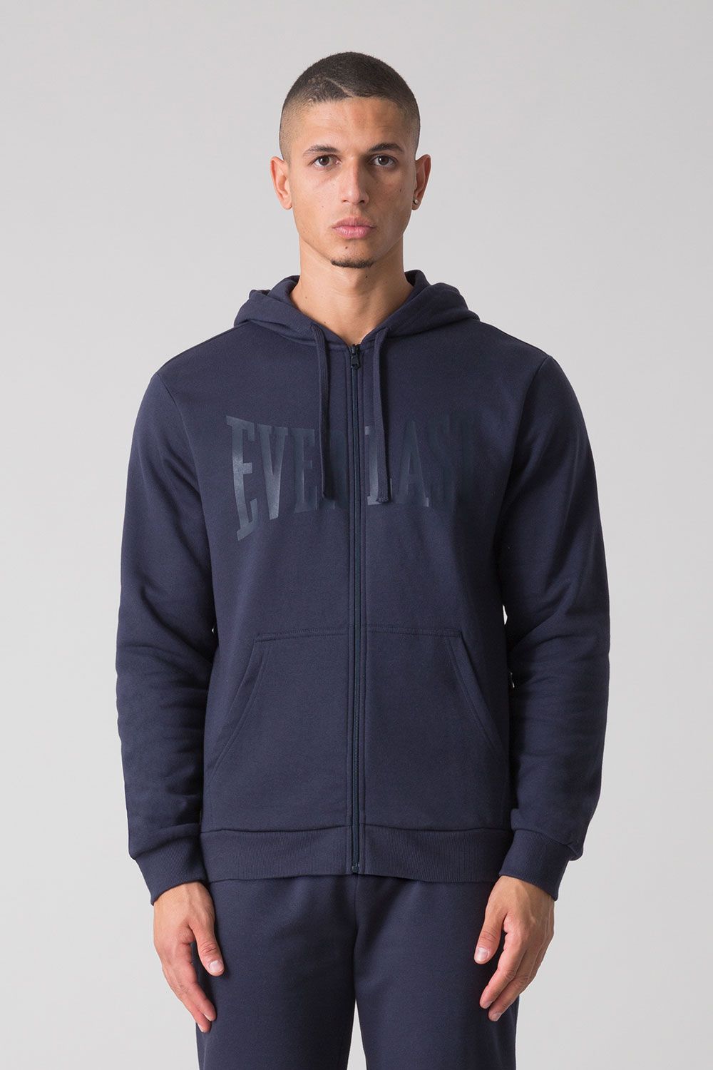 Felpa con Cappuccio full zip Blu Everlast - Seipuntozerostore