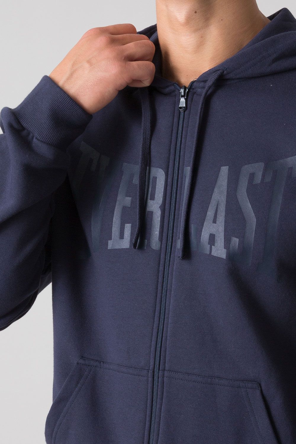 Felpa con Cappuccio full zip Blu Everlast - Seipuntozerostore