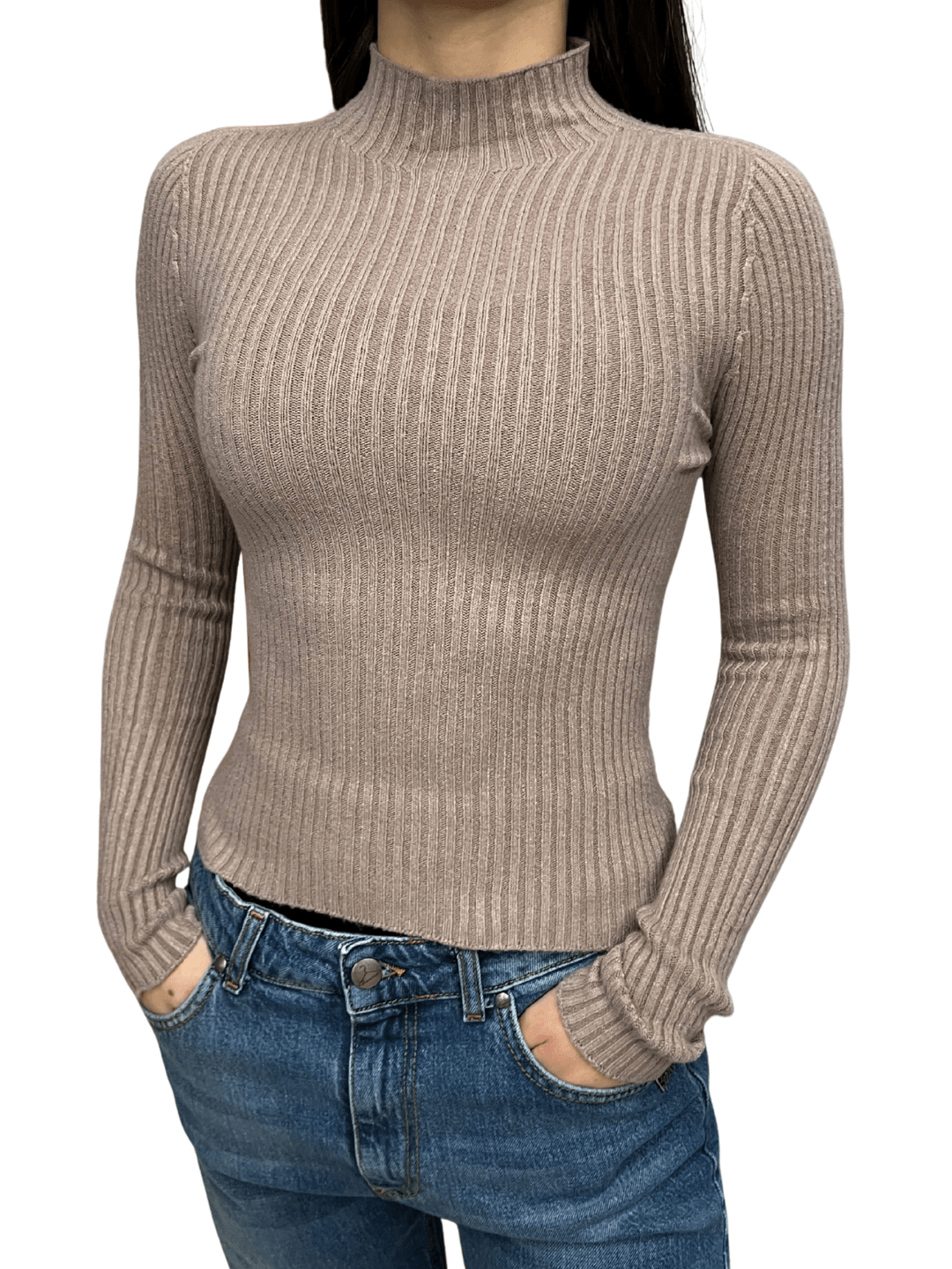 Dolcevita a costine tortora Berna - Seipuntozerostore