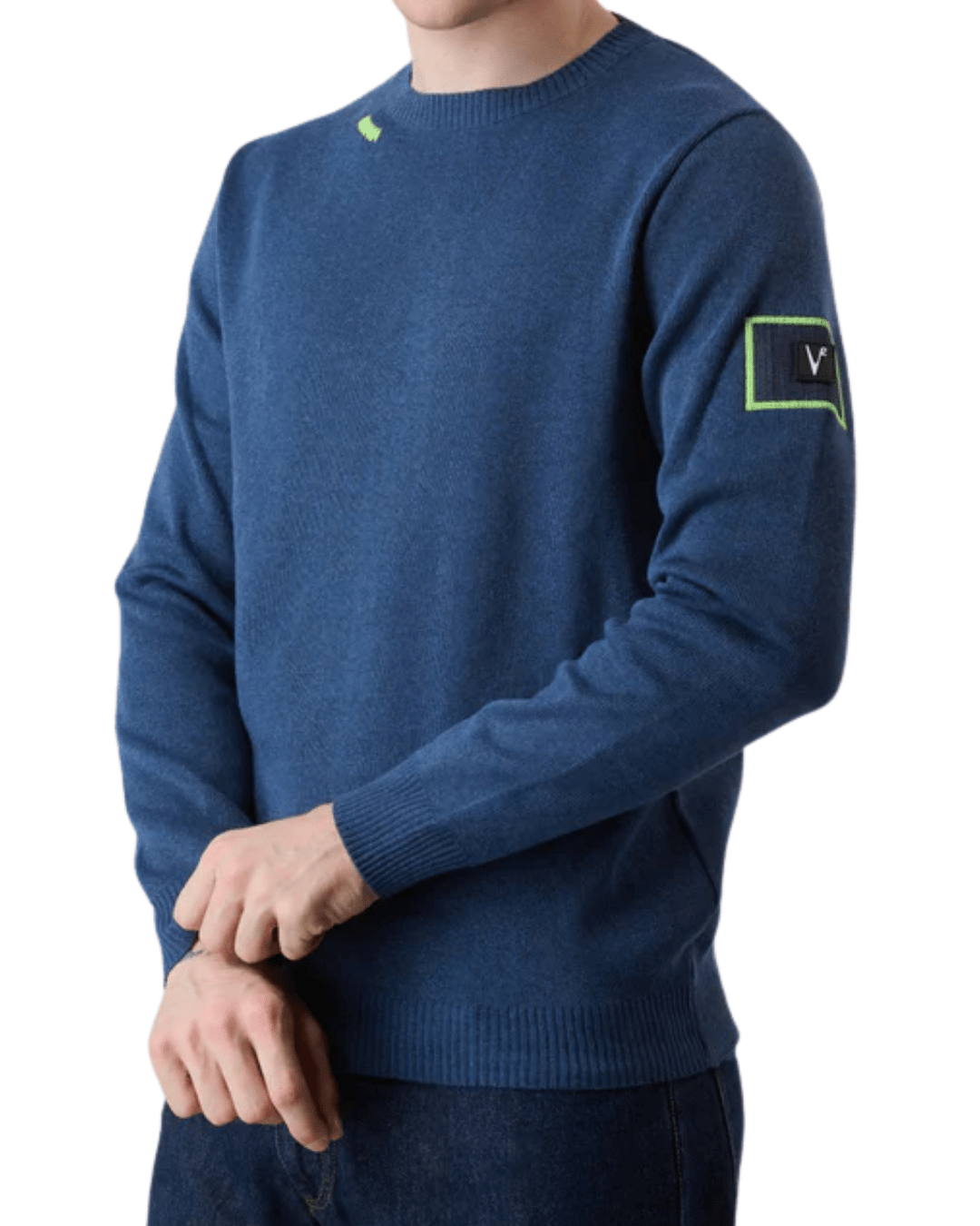 Maglione punto stoffa con patchwork ricamata in tessuto V2 - Seipuntozerostore