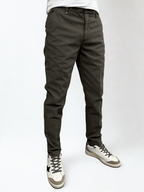 Pantalone slim fit con cinturino regolabile Verde oliva Berna - Seipuntozerostore