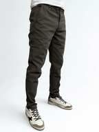 Pantalone slim fit con cinturino regolabile Verde oliva Berna - Seipuntozerostore