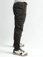 Pantalone slim fit con cinturino regolabile Verde oliva Berna - Seipuntozerostore