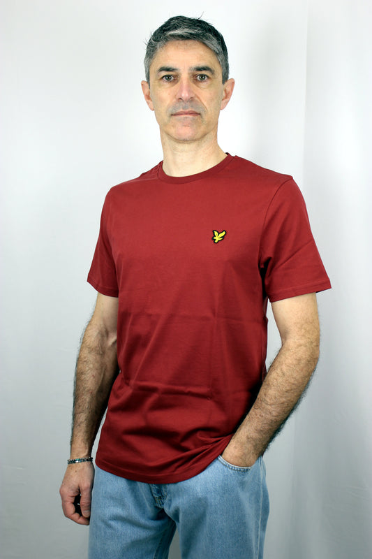 T-shirt girocollo in cotone Plain T-shirt rosso toscano Lyle & Scott - Seipuntozerostore
