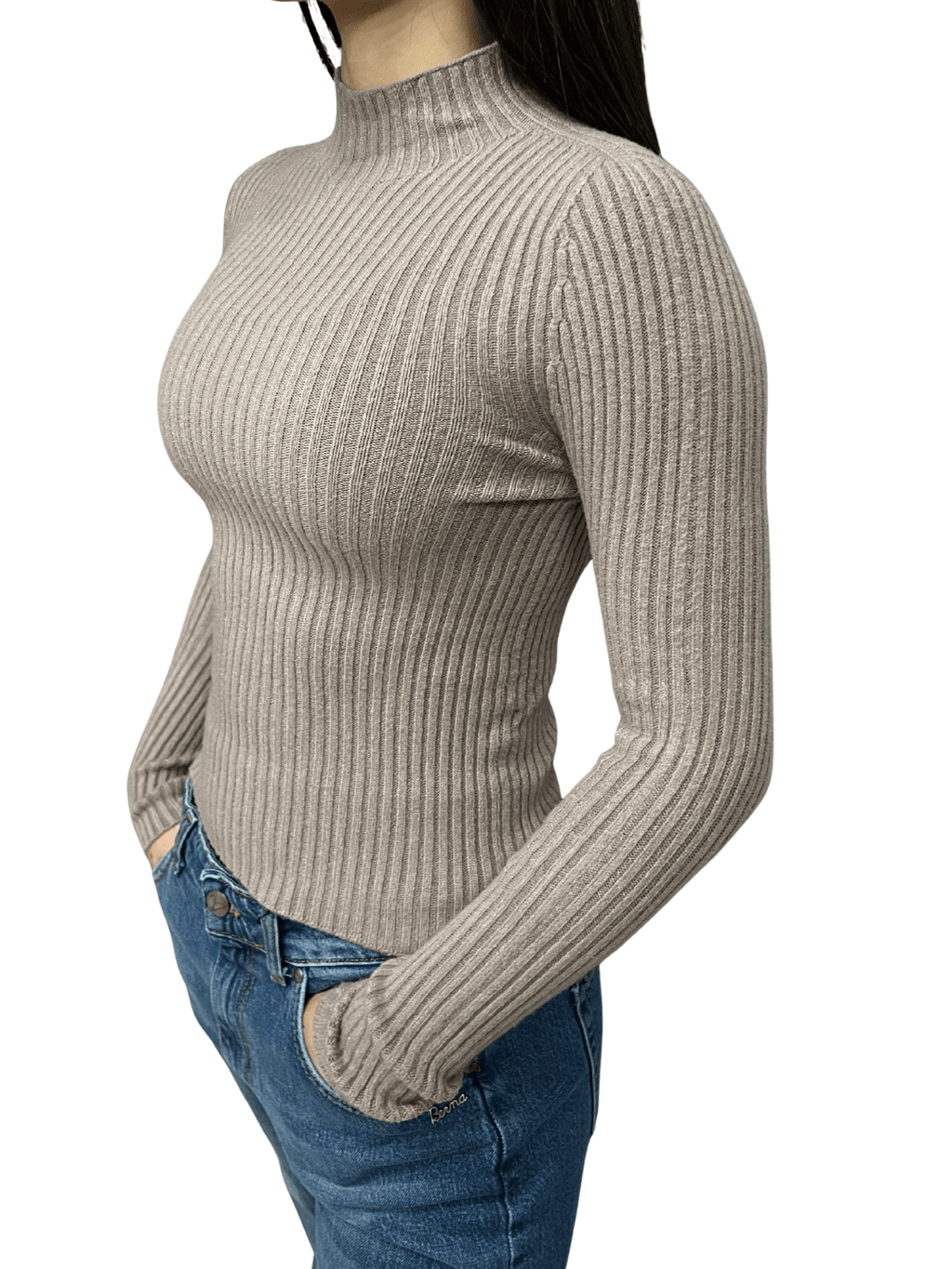 Dolcevita a costine tortora Berna - Seipuntozerostore