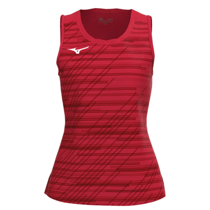 Canotta Chiba Sleeveless Shirt rosso donna Mizuno - Seipuntozerostore