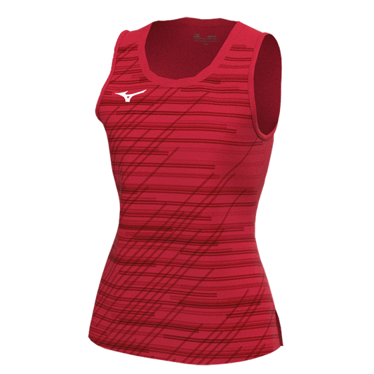 Canotta Chiba Sleeveless Shirt rosso donna Mizuno - Seipuntozerostore
