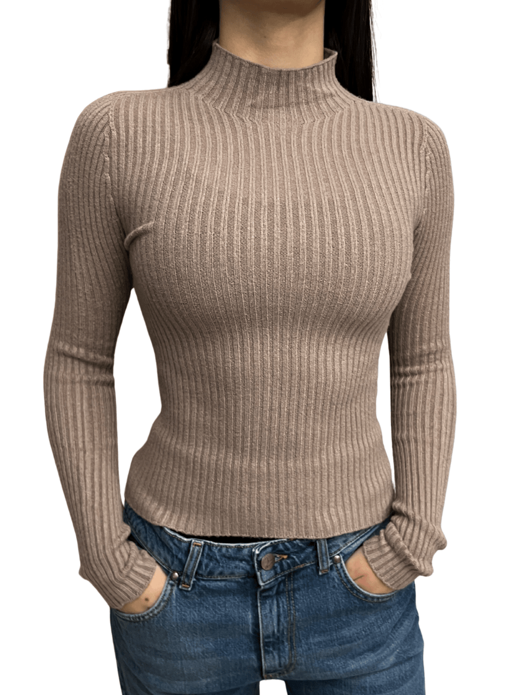 Dolcevita a costine tortora Berna - Seipuntozerostore