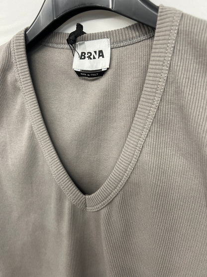 Canotta Donna a Costine grigio piombo in Cotone Berna - Seipuntozerostore