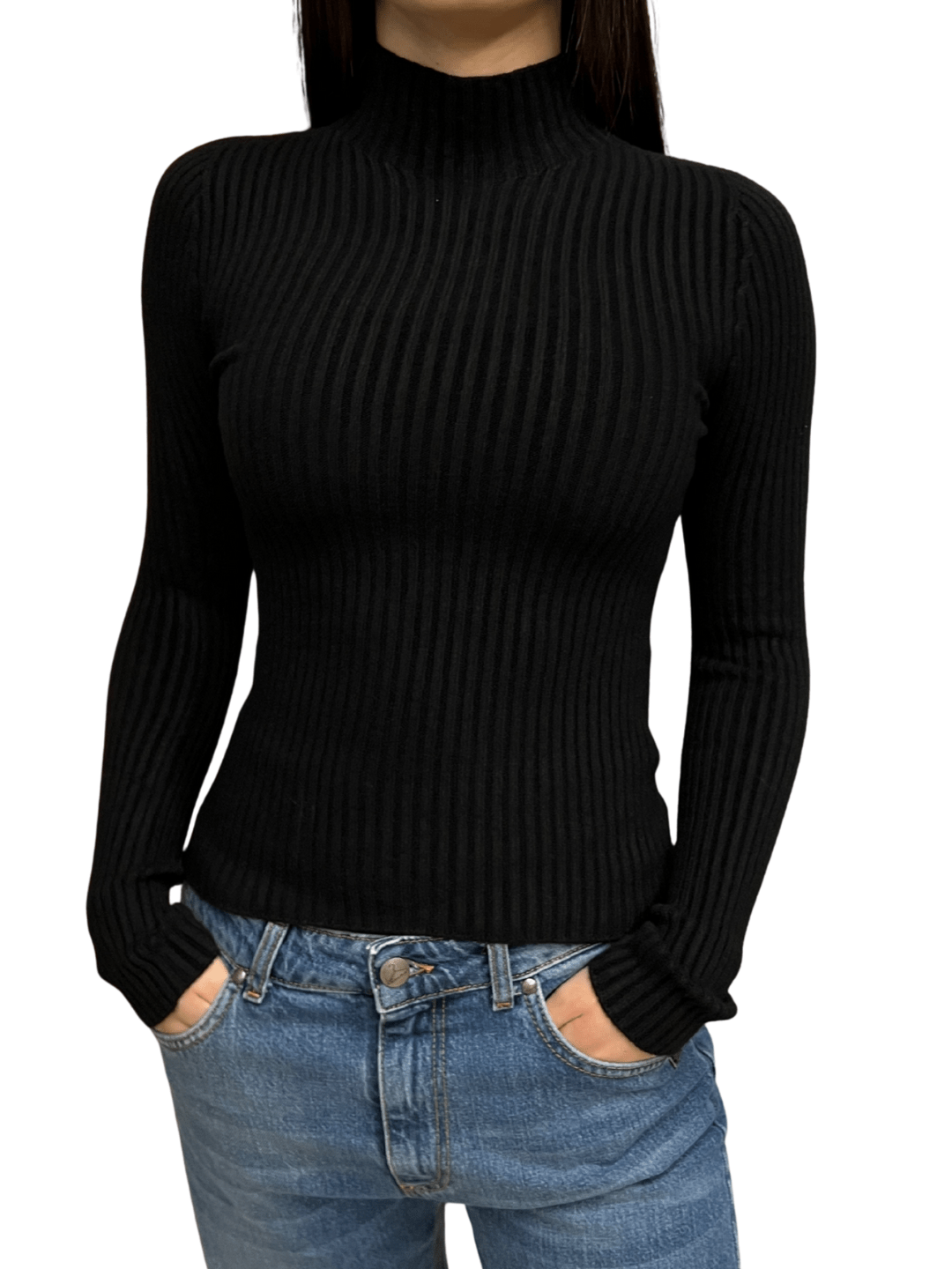 Dolcevita a costine nero Berna - Seipuntozerostore