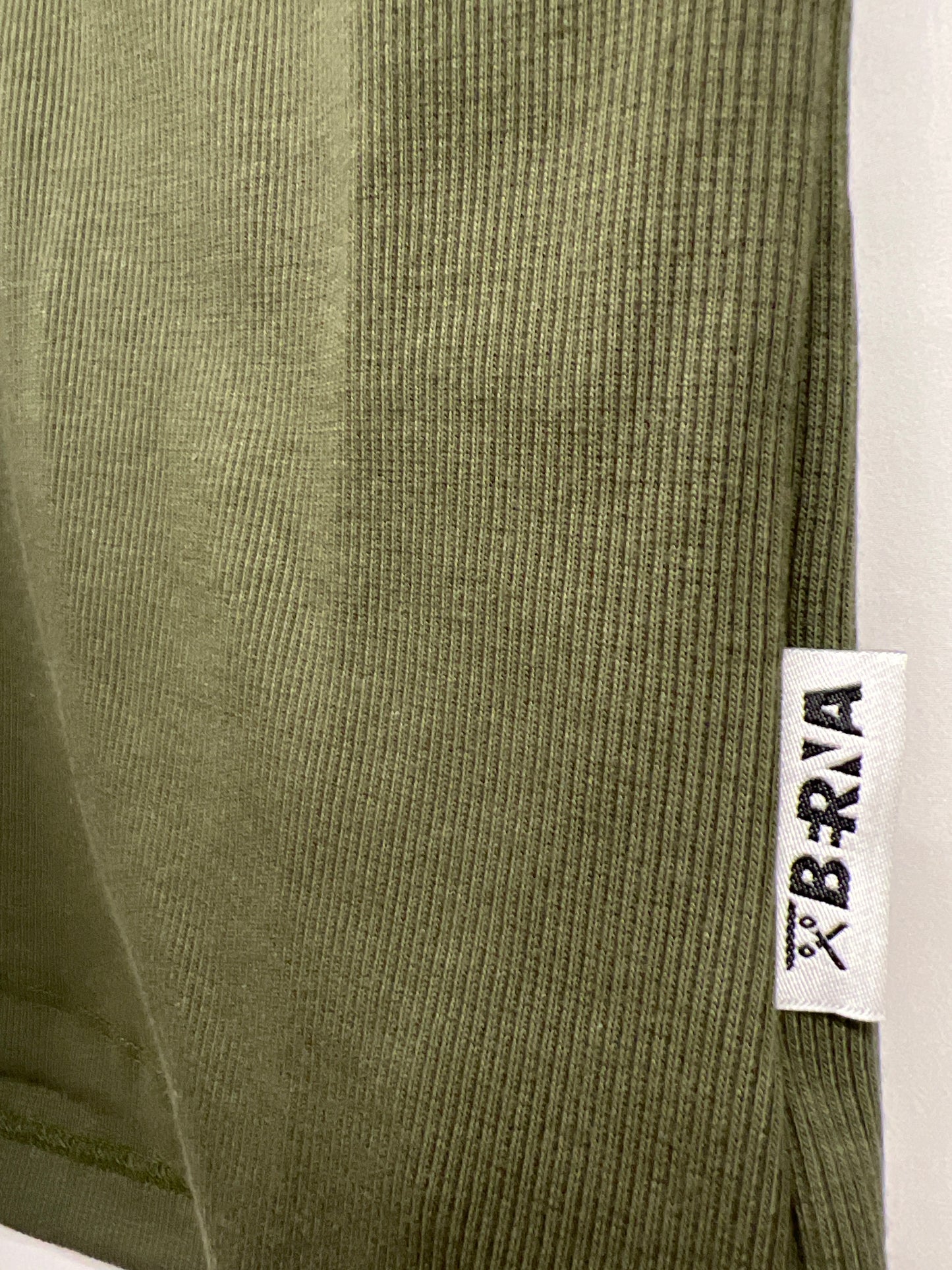 Canotta Donna a Costine verde muschio in Cotone Berna - Seipuntozerostore