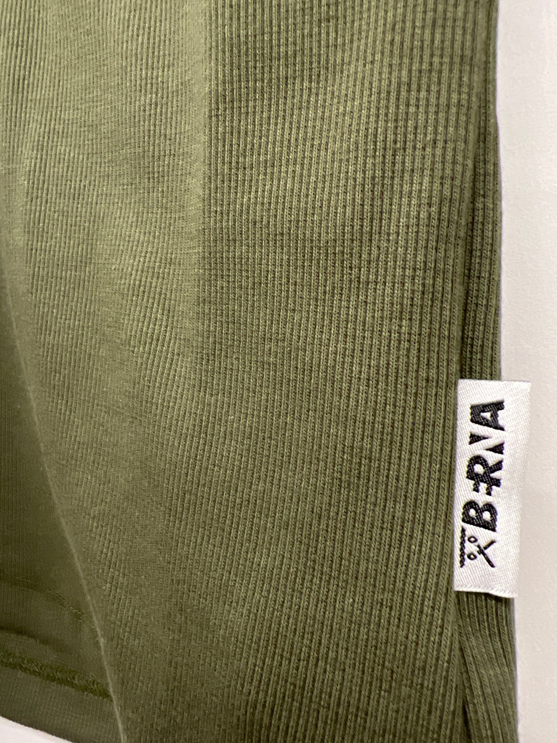 Canotta Donna a Costine verde muschio in Cotone Berna - Seipuntozerostore