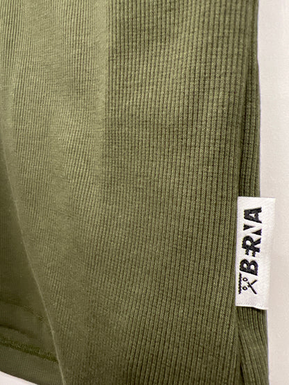 Canotta Donna a Costine verde muschio in Cotone Berna - Seipuntozerostore