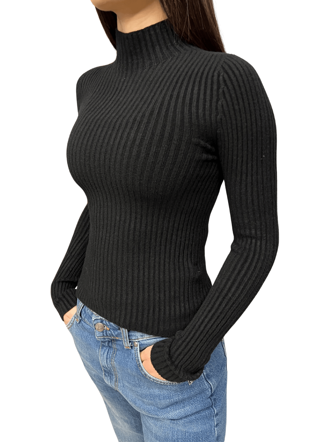 Dolcevita a costine nero Berna - Seipuntozerostore