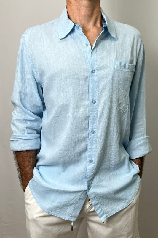 Camicia in lino azzurro V2 - Seipuntozerostore