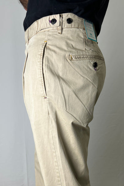 Pantalone Cropped  in Gabardina Beige Berna